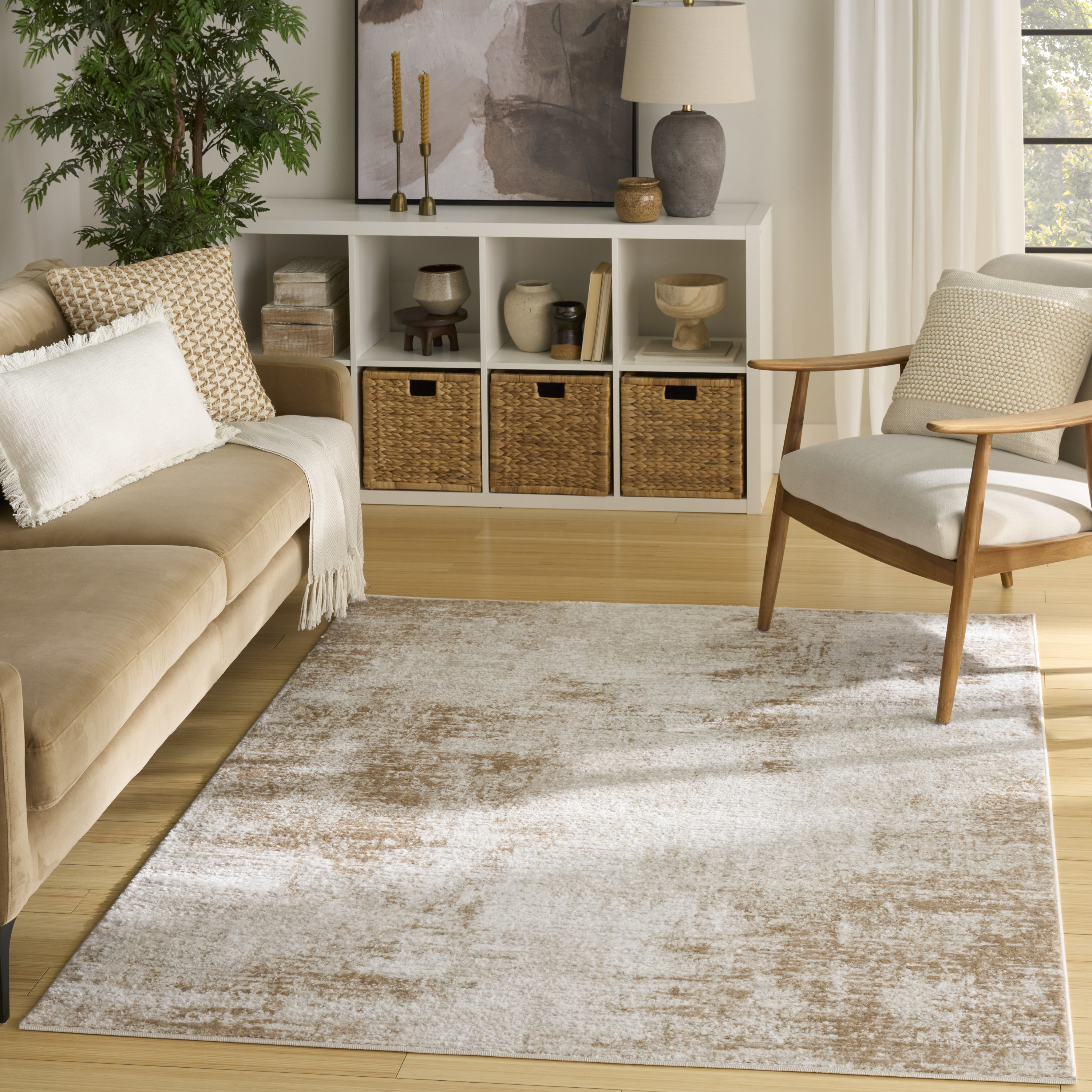 Nourison Dekor 5'3" x 7' Ivory Beige Modern Indoor Rug
