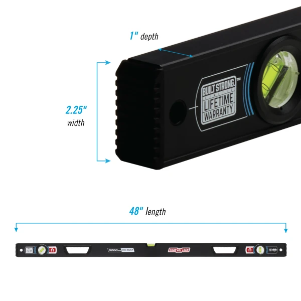 5200-0048M 48-inch Professional-Grade Magnetic Aluminum Box Level
