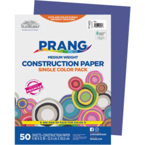 Construction Paper, Medium Weight, Blue, 9" x 12", 50 Sheets