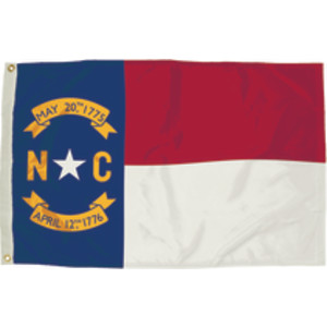 Durawavez Nylon Outdoor Flag with Heading & Grommets, North Carolina, 3ft x 5ft