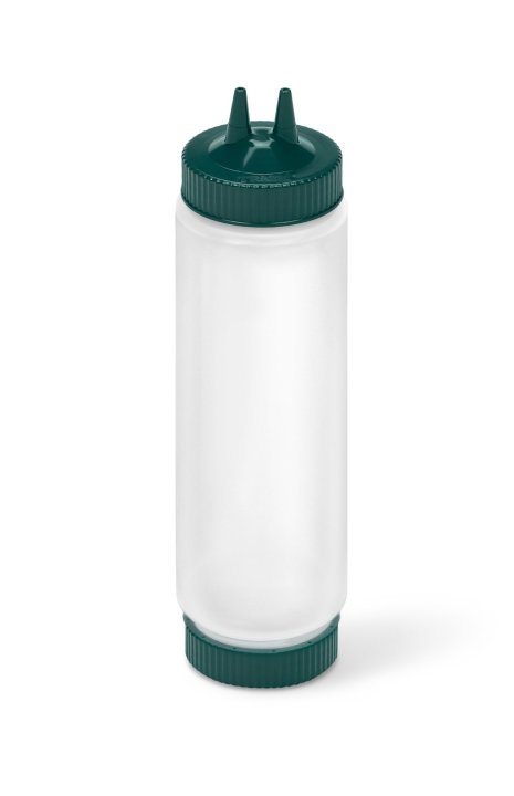Distributeur transparent avec système double FIFO de 710 ml avec douilles et socle vert