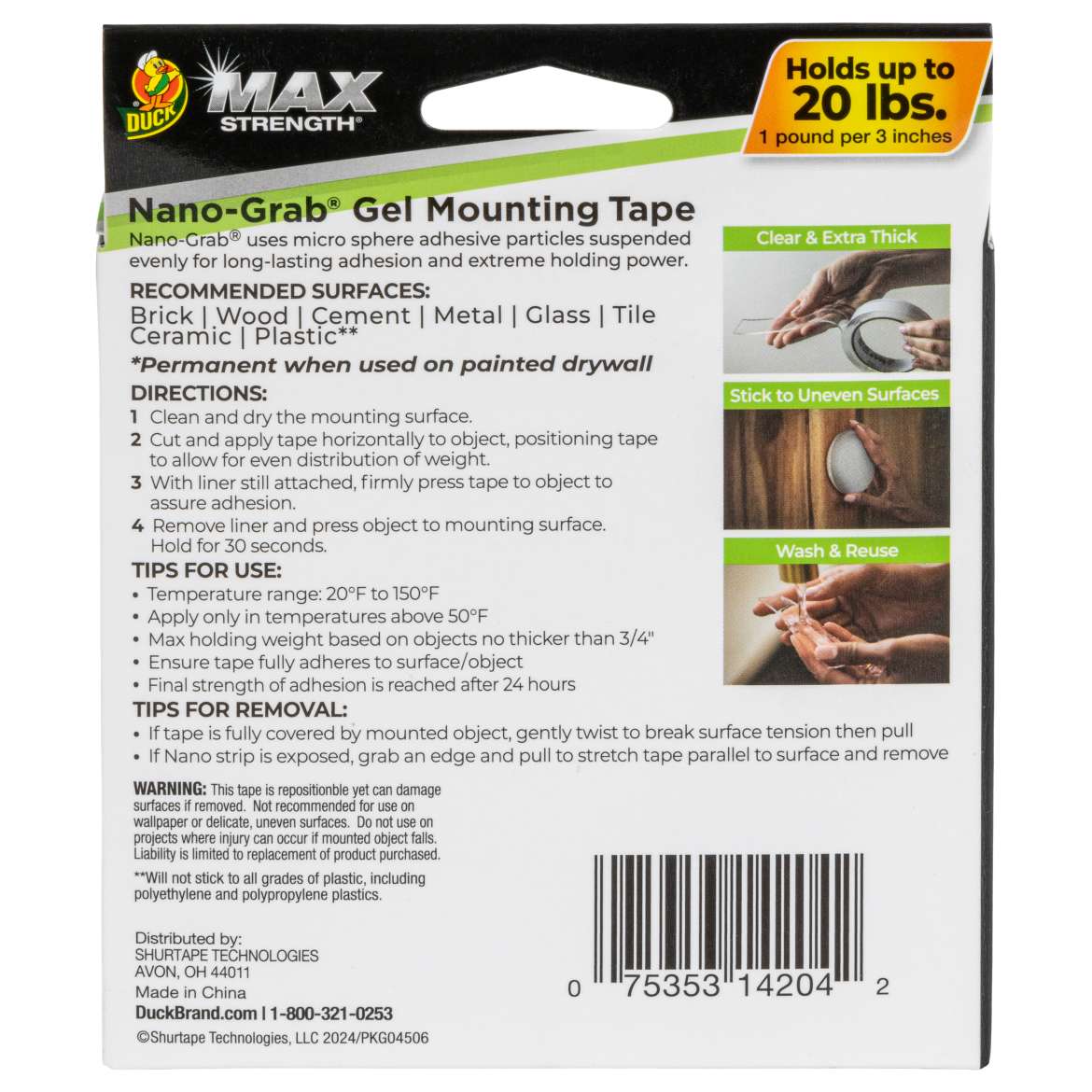 Duck Max Strength® Nano-Grab® Gel Tape