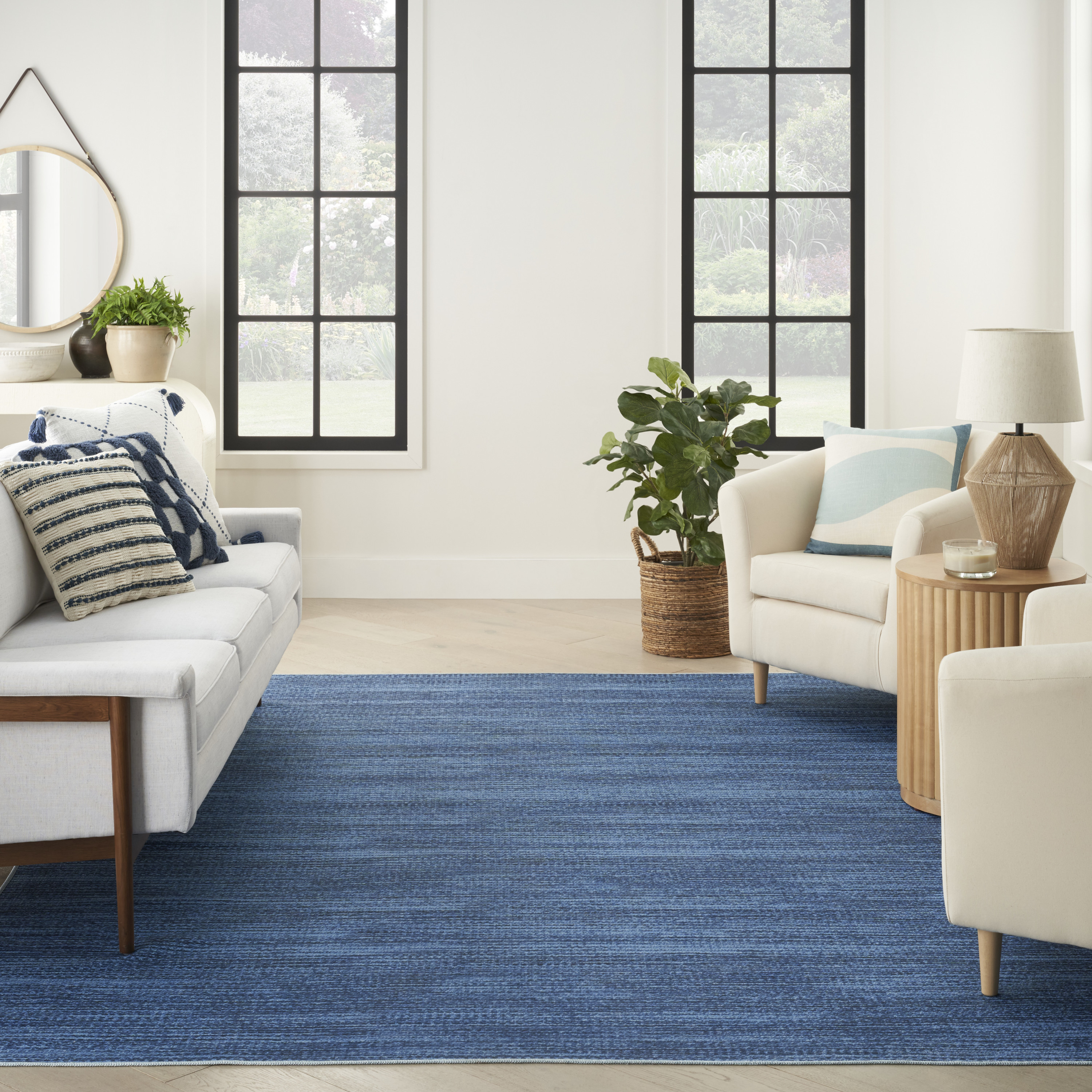 Nourison Nourison Washables 9'2" x 12' Blue Modern Indoor Rug