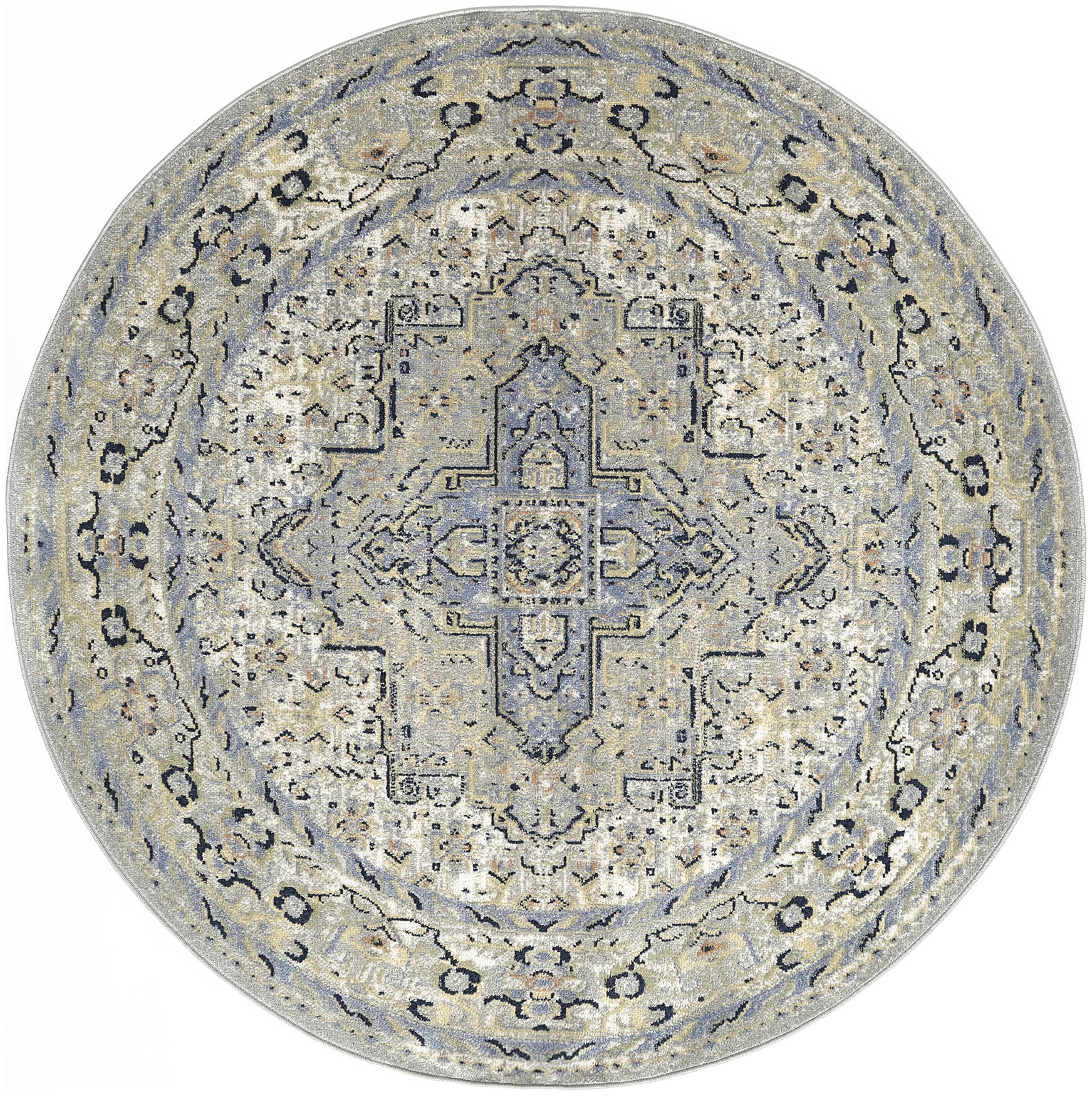 Nourison Nourison Essentials Persian 6' x Round Blue Vintage Rug
