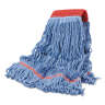 Boardwalk, Cotton Looped-End Wet Mop Head with 5" Headband, Large, Blue