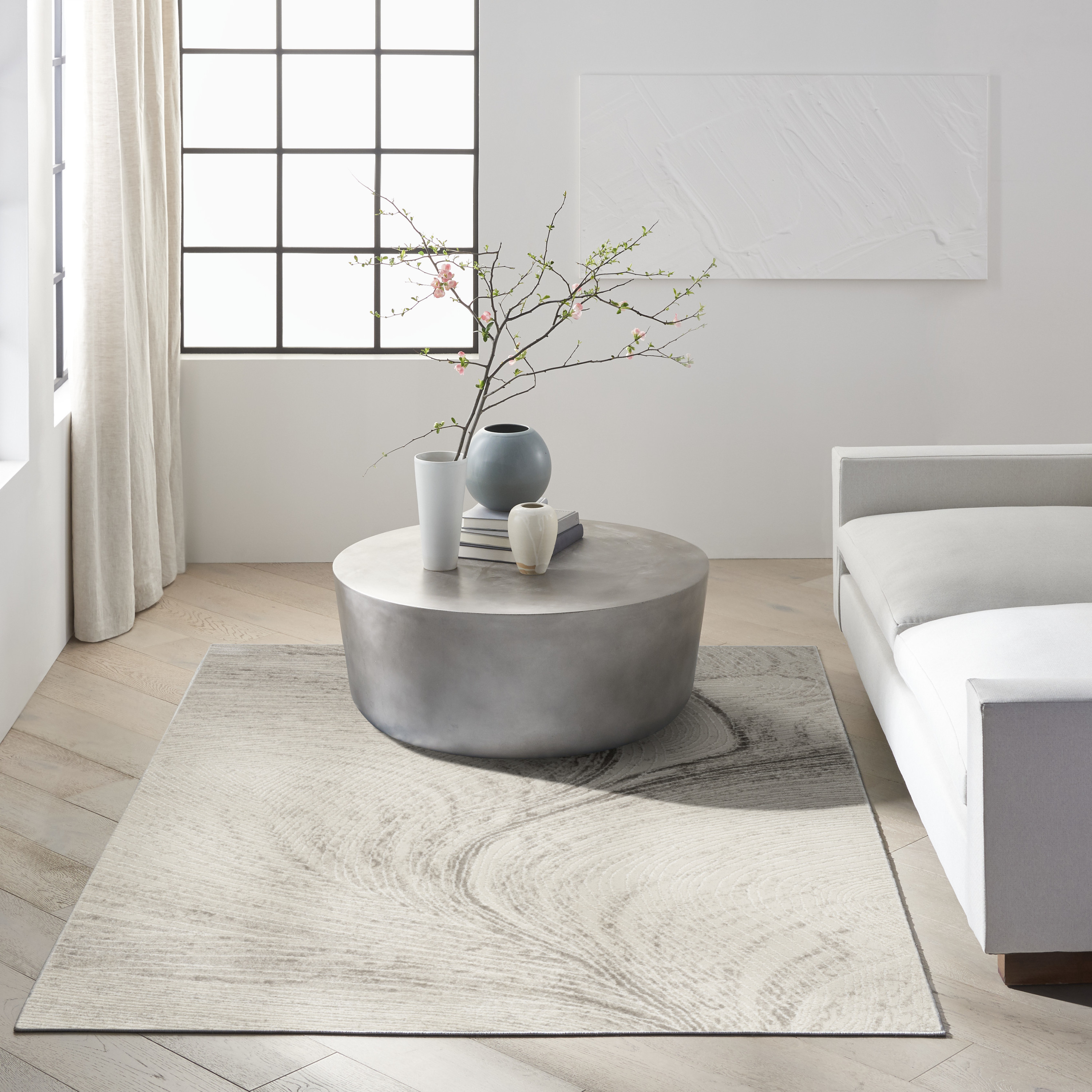 Calvin Klein CK029 Captivating 7'10" x 9'10" Ivory Modern Indoor Rug