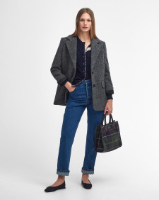 Pendle Cardigan Navy-Hessian Tartan