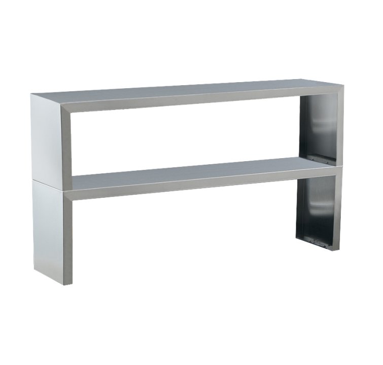 76-inch Servewell® stainless steel double-deck overshelf