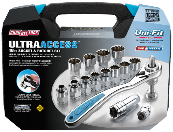 39100 16pc Pass-Thru Uni-Fit Socket Set