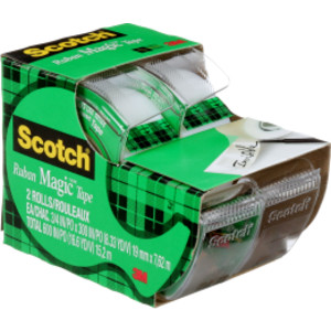 Matte Invisible Tape with Handheld Dispensers, 0.75 Inch x 24.9 ft, Clear, 2 Rolls