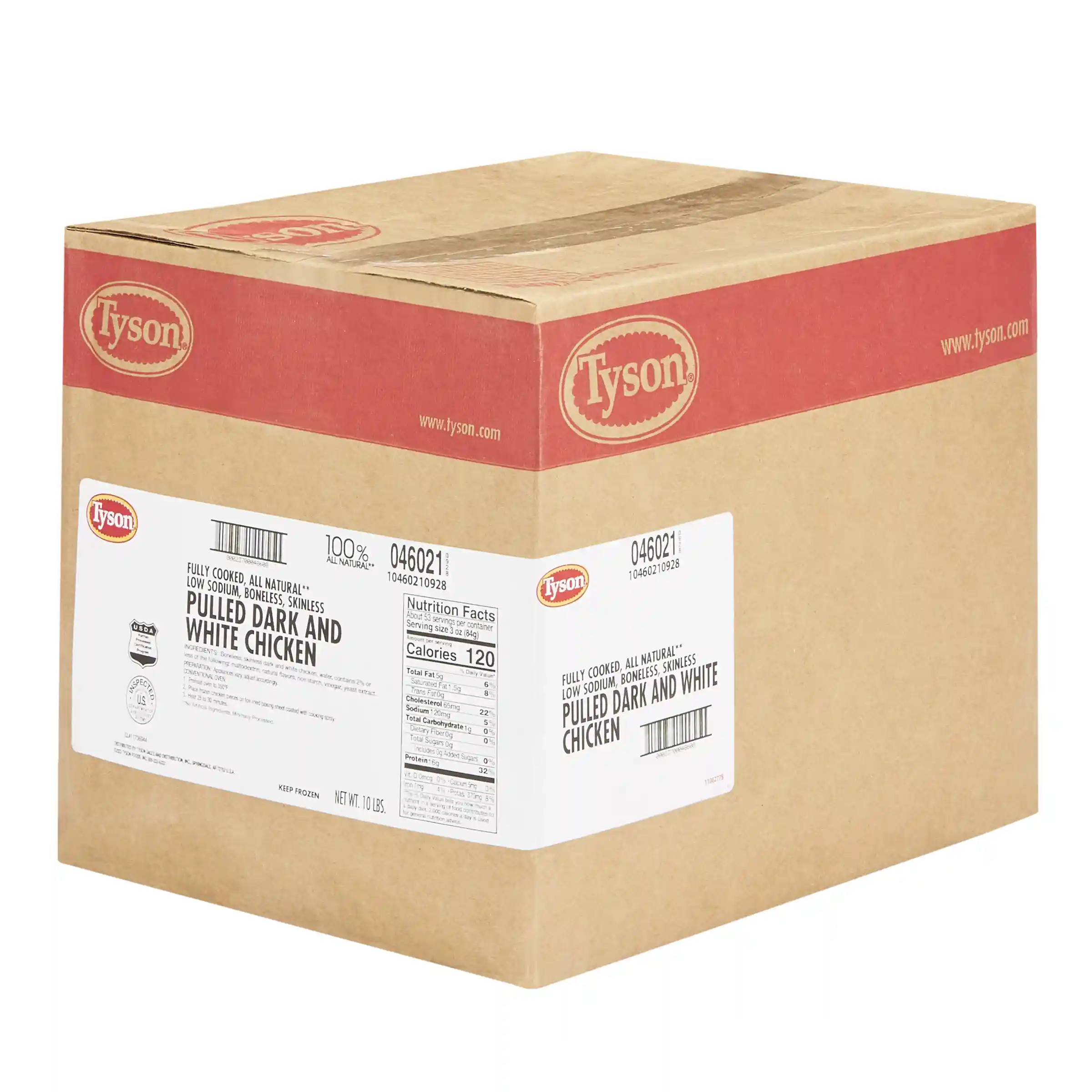 Tyson® Fully Cooked All Natural* Low Sodium Pulled Chicken, Reverse Blend 65 Dark/35 White Meat Chicken _image_6