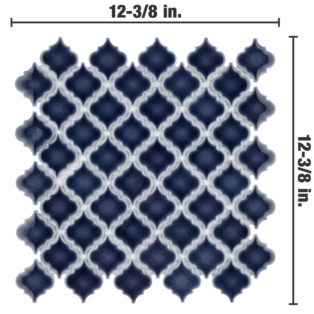 Hudson Tangier Noir 12-3/8 in. x 12-3/8 in. Porcelain Mosaic Tile