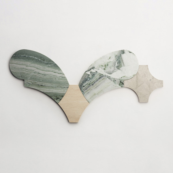 clé lapidary + cristina celestino | moscova floor | alpaca grey, beige travertine + jade green (bundle) | honed