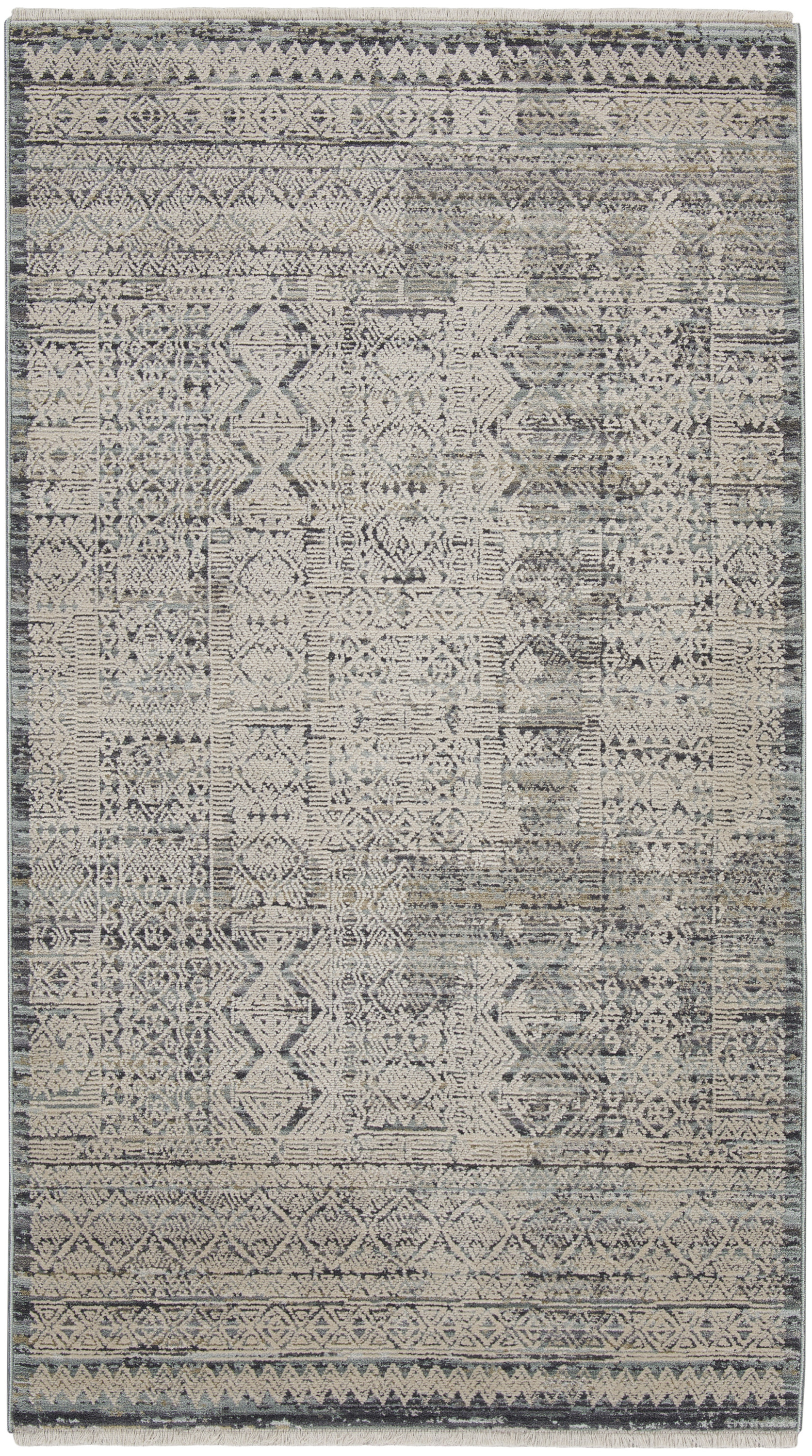 Nourison Lynx 2'6" x 4'6" Ivory Blue Vintage Indoor Rug