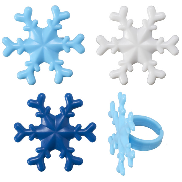 Blue Snowflake Cupcake Rings