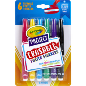 Project Erasable Poster Markers, Pack of 6