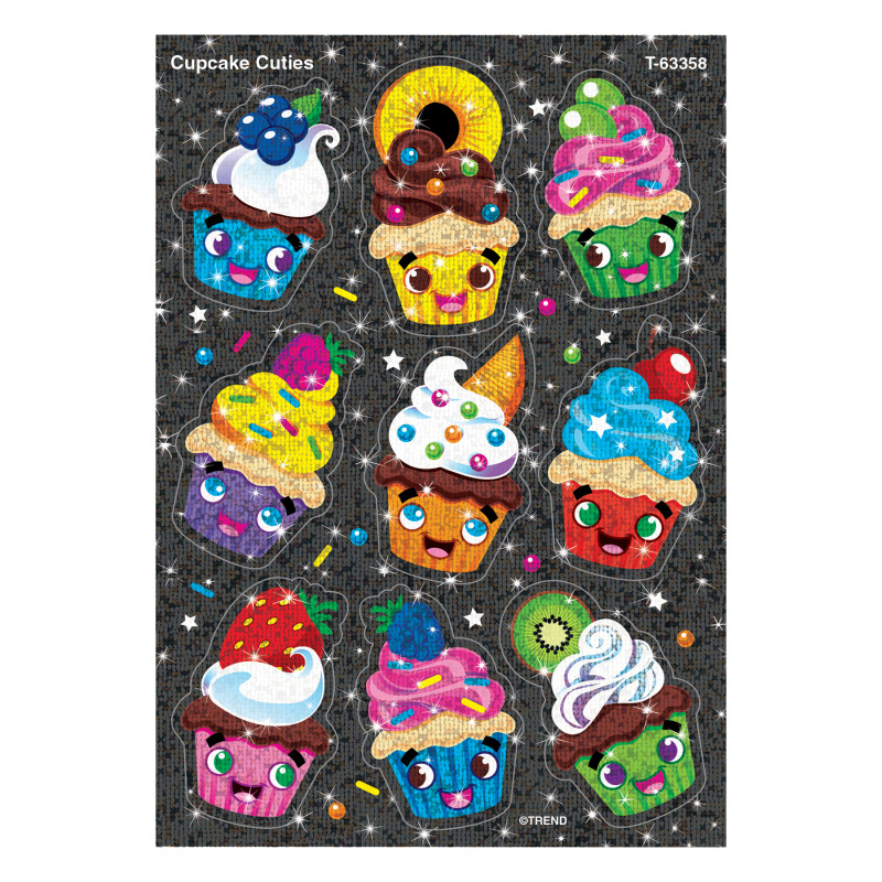 Cupcake Cuties Sparkle Stickers®, 18 Count