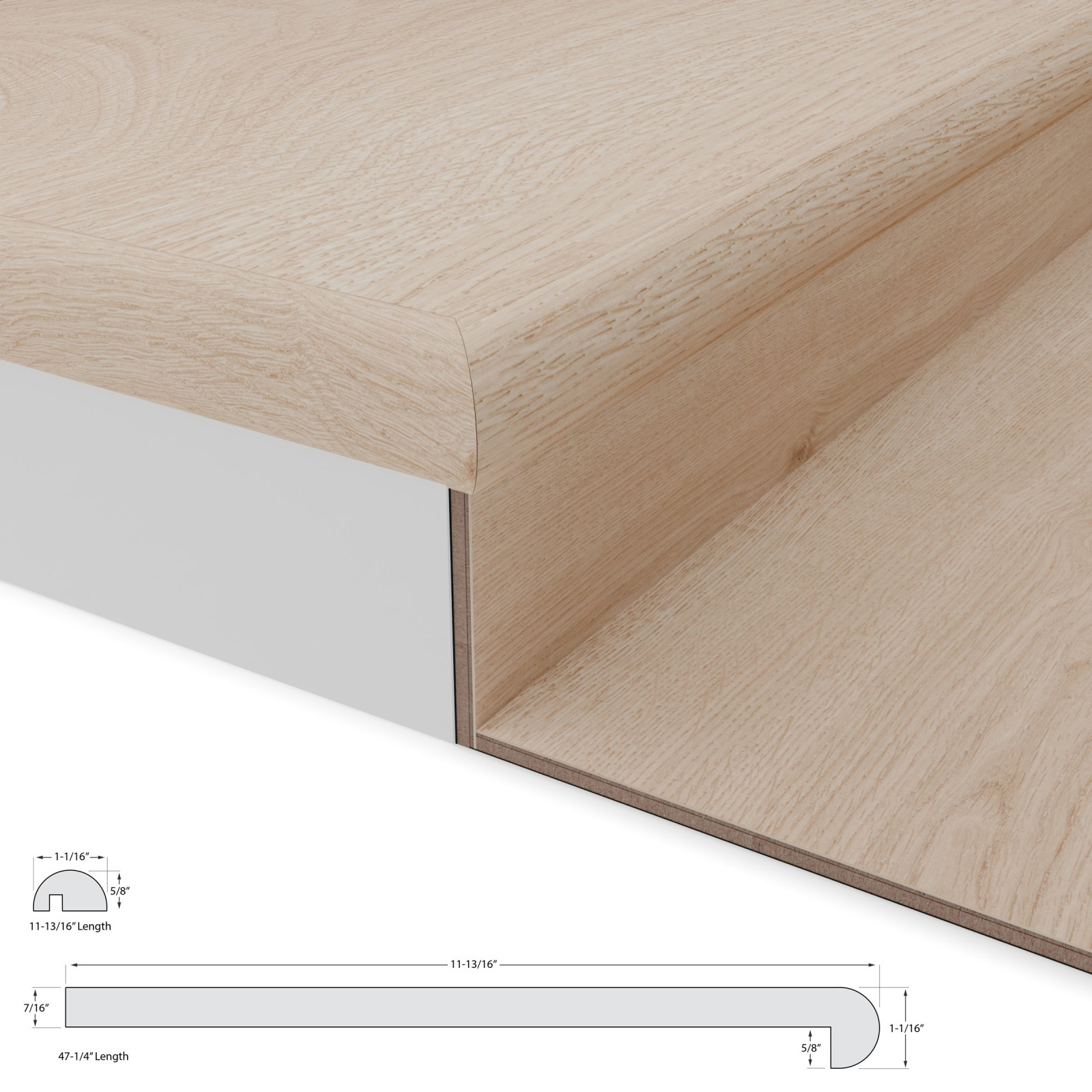 Rockaway Oak Tread w/ Cap Universal view 4