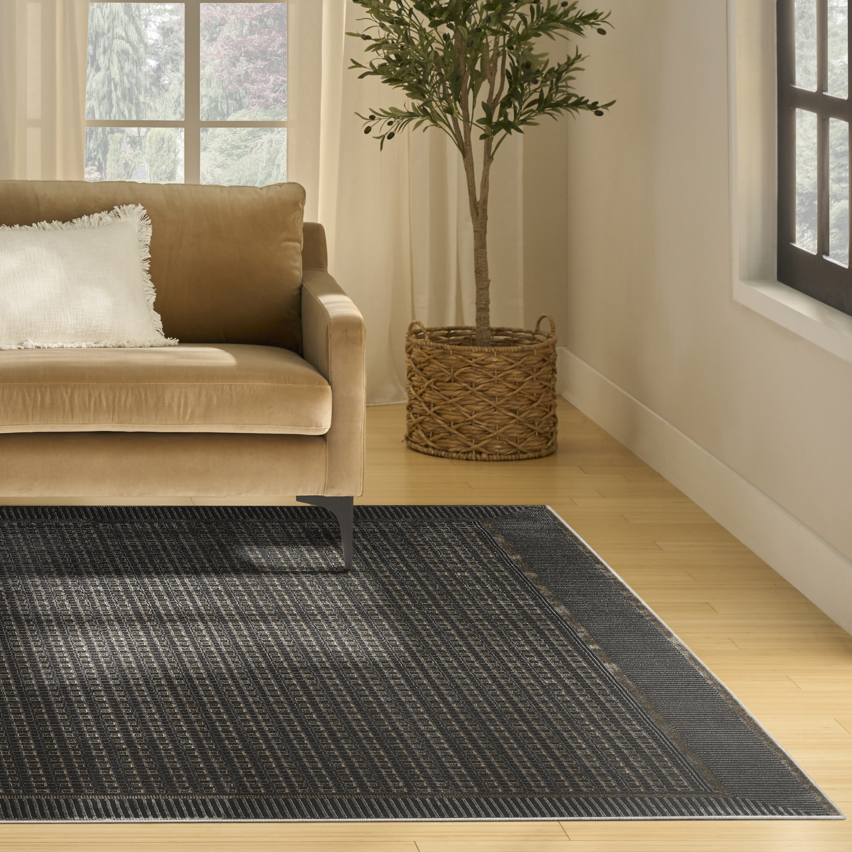 Nourison Nordic 8' x 10' Black Taupe Art Deco Indoor Rug
