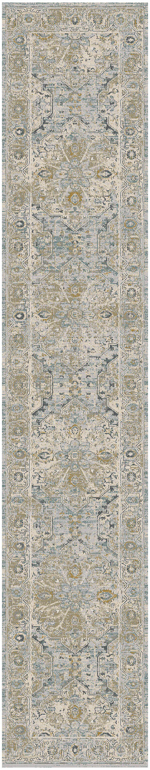 Nourison Lynx 2'3" x 8' Light Blue Vintage Indoor Rug