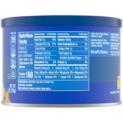 Planters Cashews Halves & Pieces, 8 oz Canister