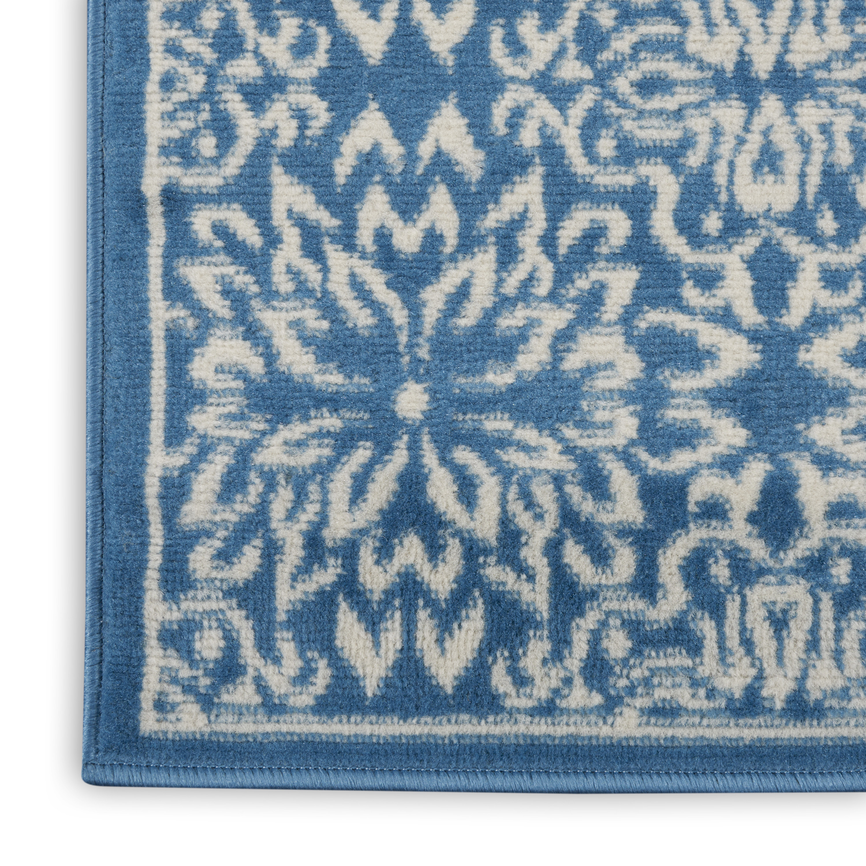 Nourison Jubilant 2' x 4' Ivory Blue Farmhouse Indoor Rug