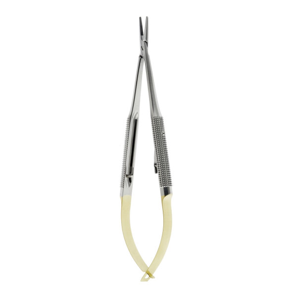 Nordent Castroviejo Needle Holder, Serrated, Round Handle, TC