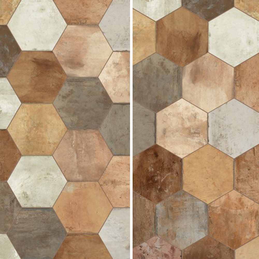 Terre Hex Rosso 9-7/8 in. x 11-3/8 in. Porcelain Floor and Wall Tile