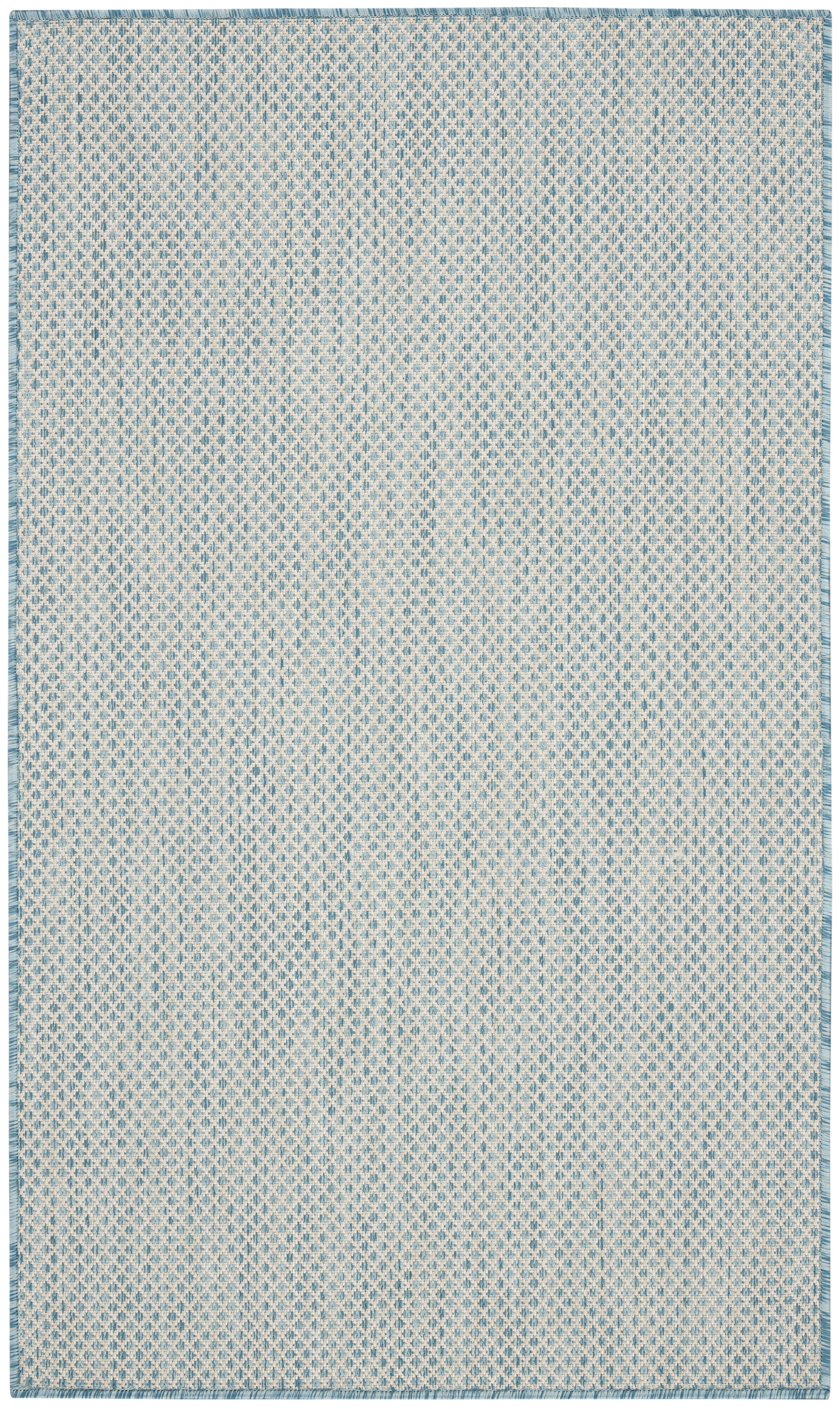 Nourison Courtyard 3' x 5' Ivory Aqua Modern Rug