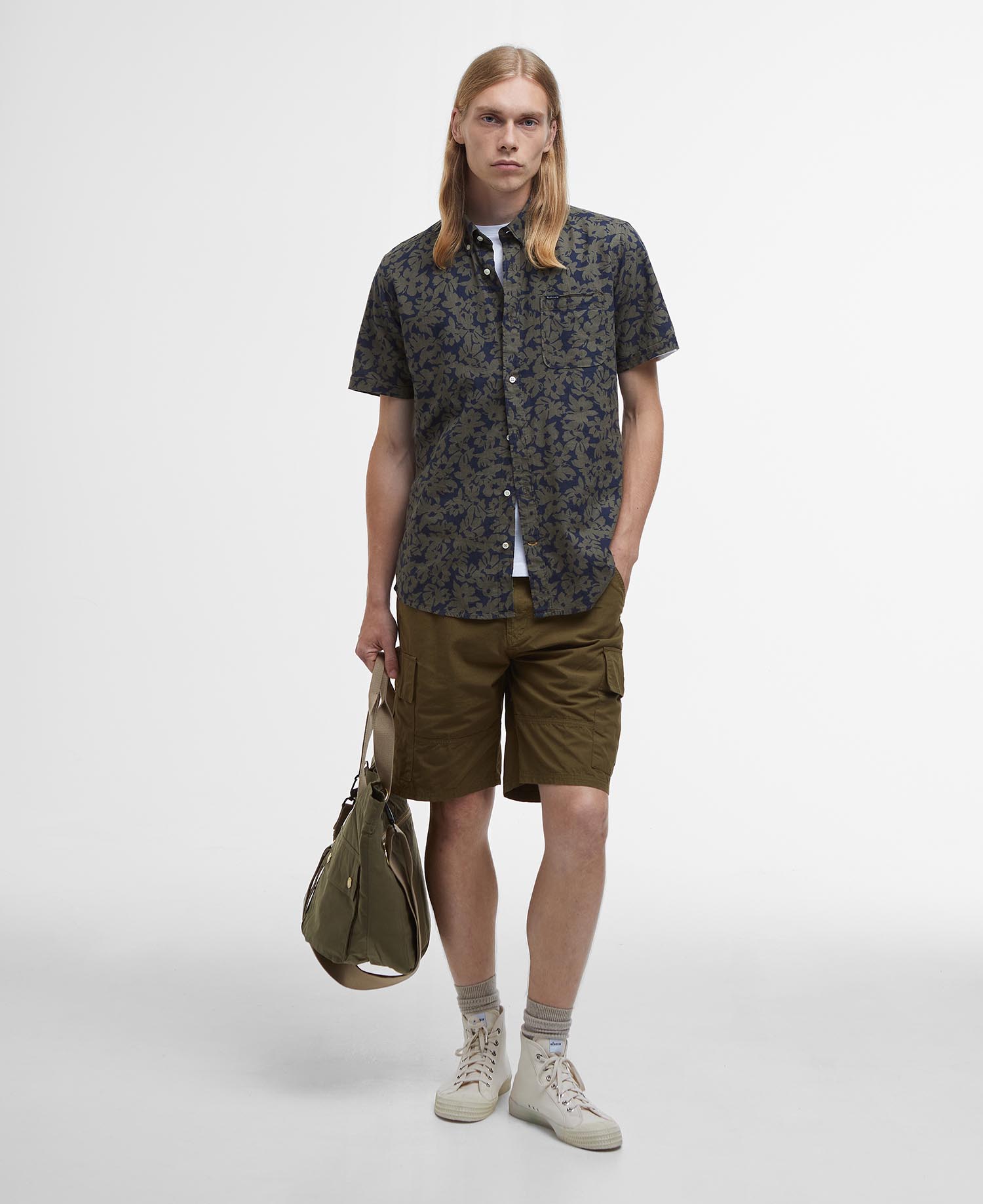 Camicia Sidmouth a maniche corte leggermente aderente con stampa image number 1