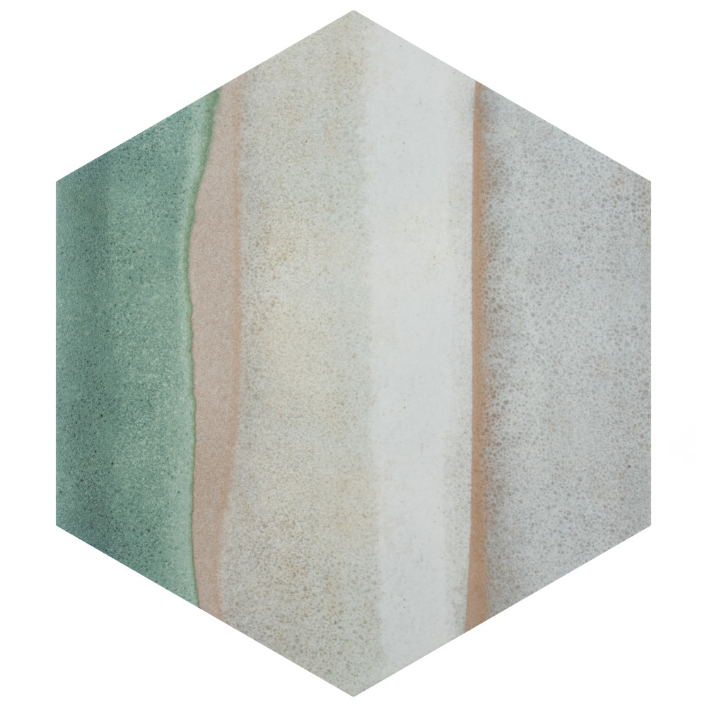 Matter Hex Canvas Taupe Green 7-7/8 in. x 9 in. Porcelain Floor and Wall Tile