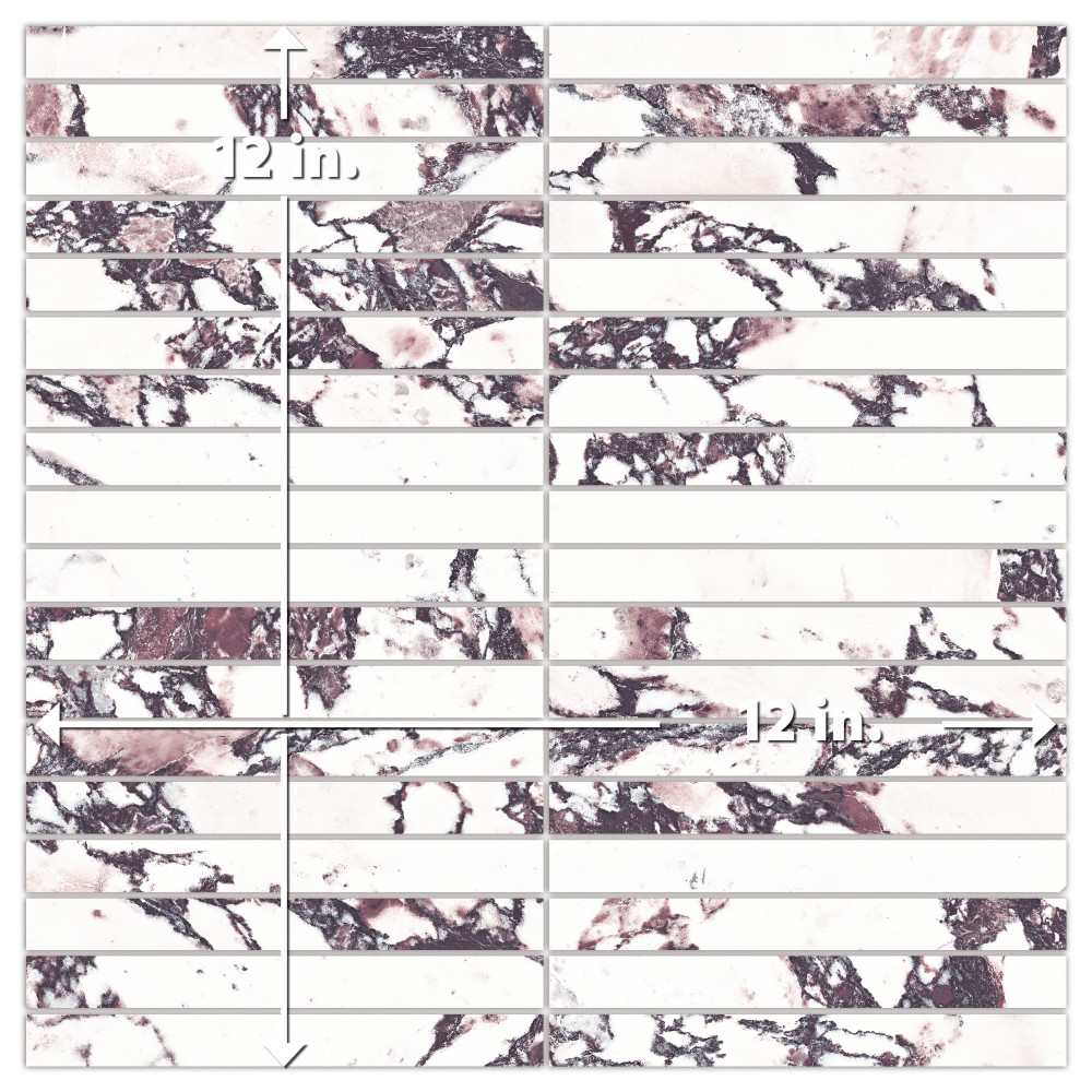 Touche Brick Stacked Rubis 11-3/4 in. x 11-3/4 in. Porcelain Mosaic Tile