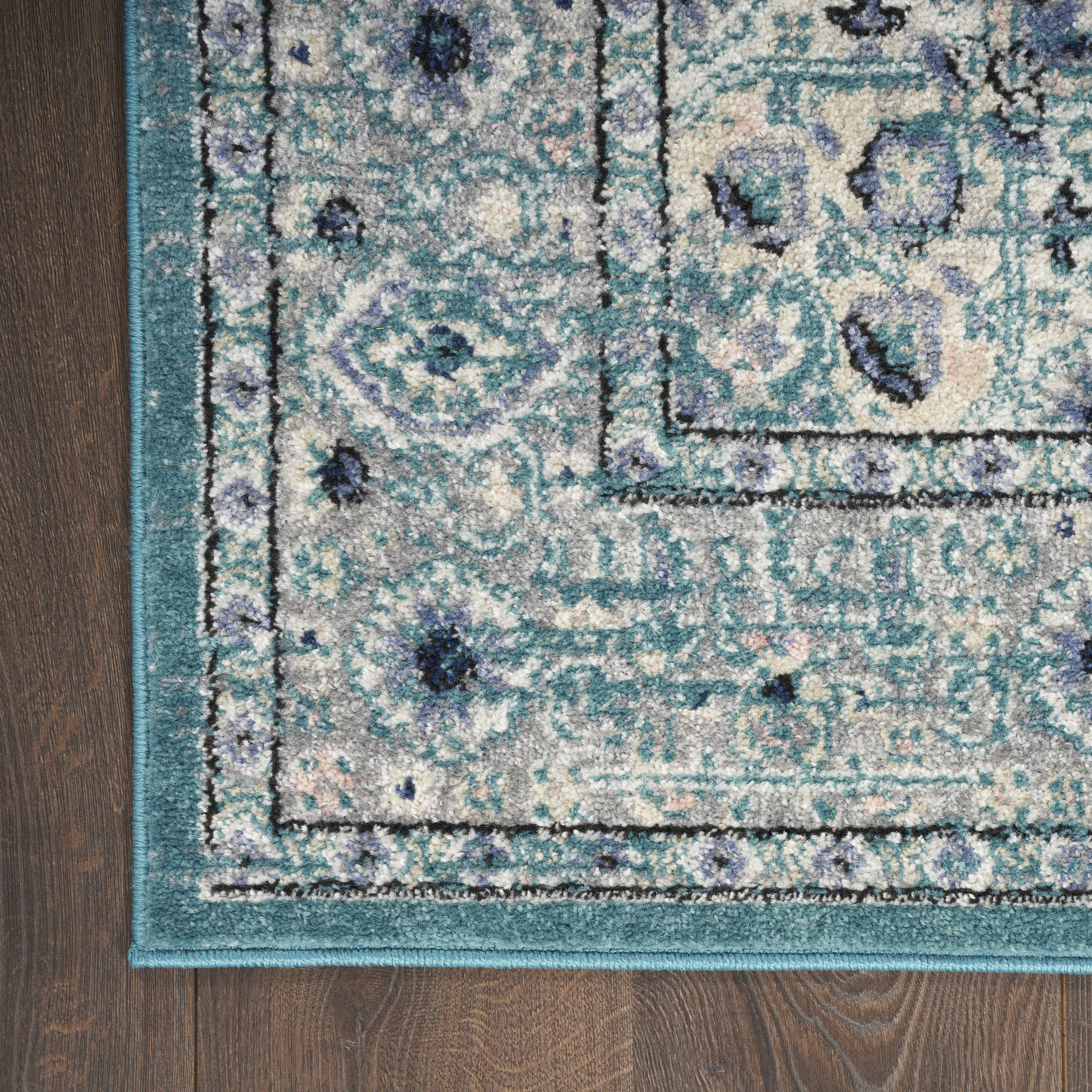Nourison Passion 5'3" x 7'3" Turquoise Grey Bohemian Indoor Rug