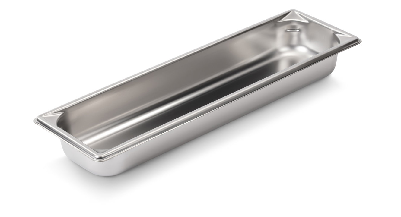 Half-long-size 2 ½-inch-deep Super Pan V® stainless steel steam table pan