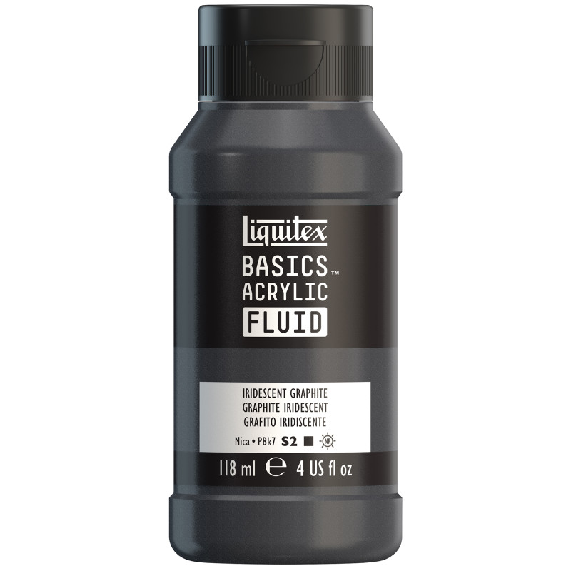 BASICS Acrylic Fluid, 118 mL Bottle, Iridescent Graphite