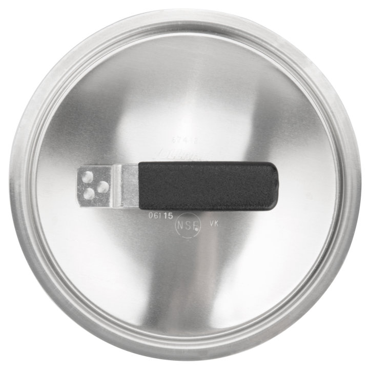 8 5/16-inch Wear-Ever® domed aluminum cover with satin finish and dipped handle
