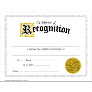 Certificate of Recognition Classic Certificates, 30 ct