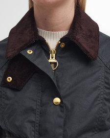 Cropped Beadnell Waxed Jacket Sage-Ancient