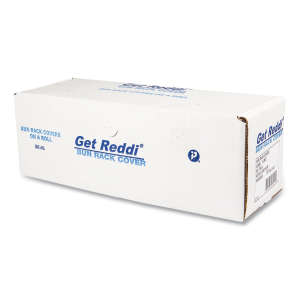 Inteplast, Get Reddi LLDPE Bun Rack and Pan Cover, 52 in Wide, 80 in High, 15 Mils Thick, Clear