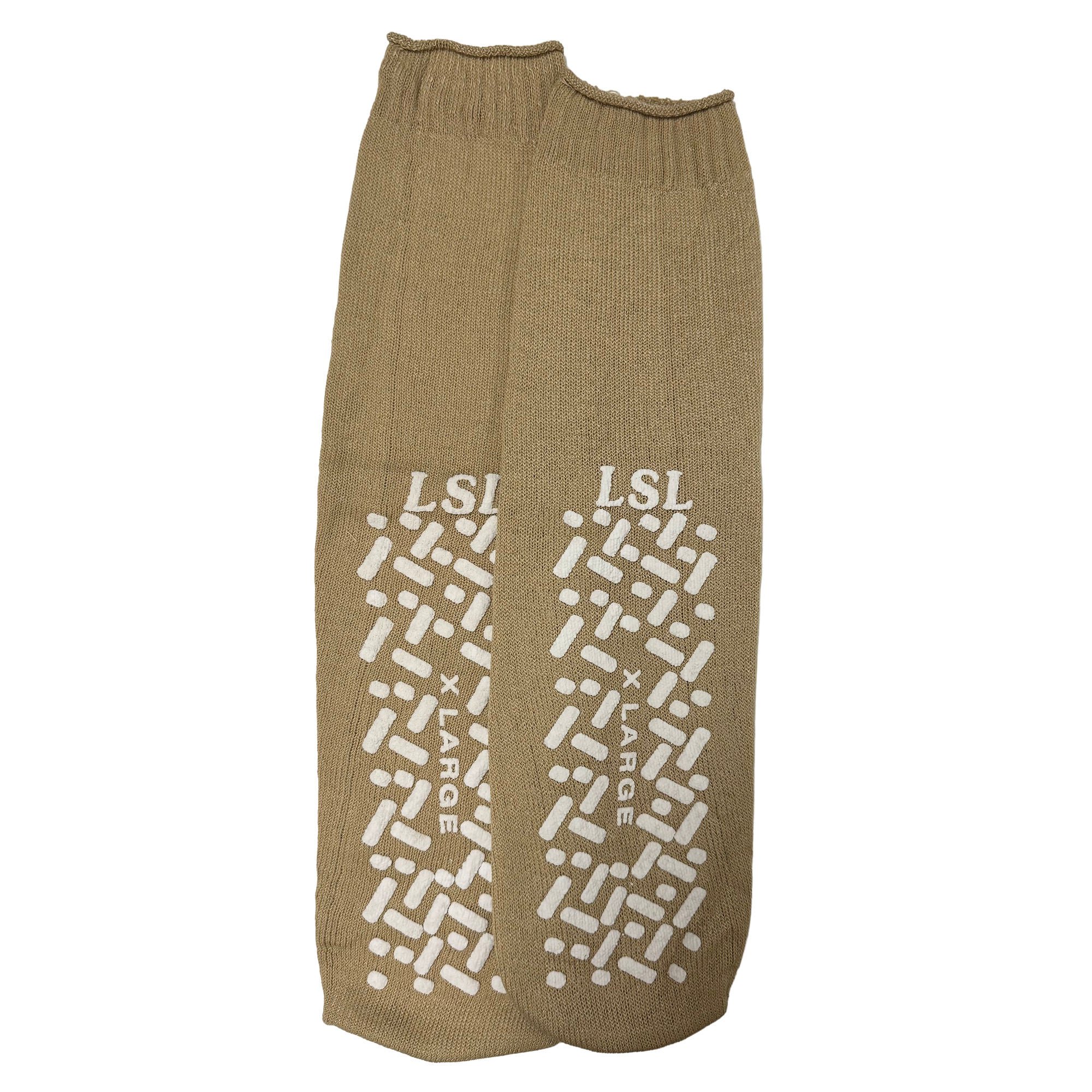 Slipper Socks Unisex Adult X-Large Single Tread Single Patient Use Beige