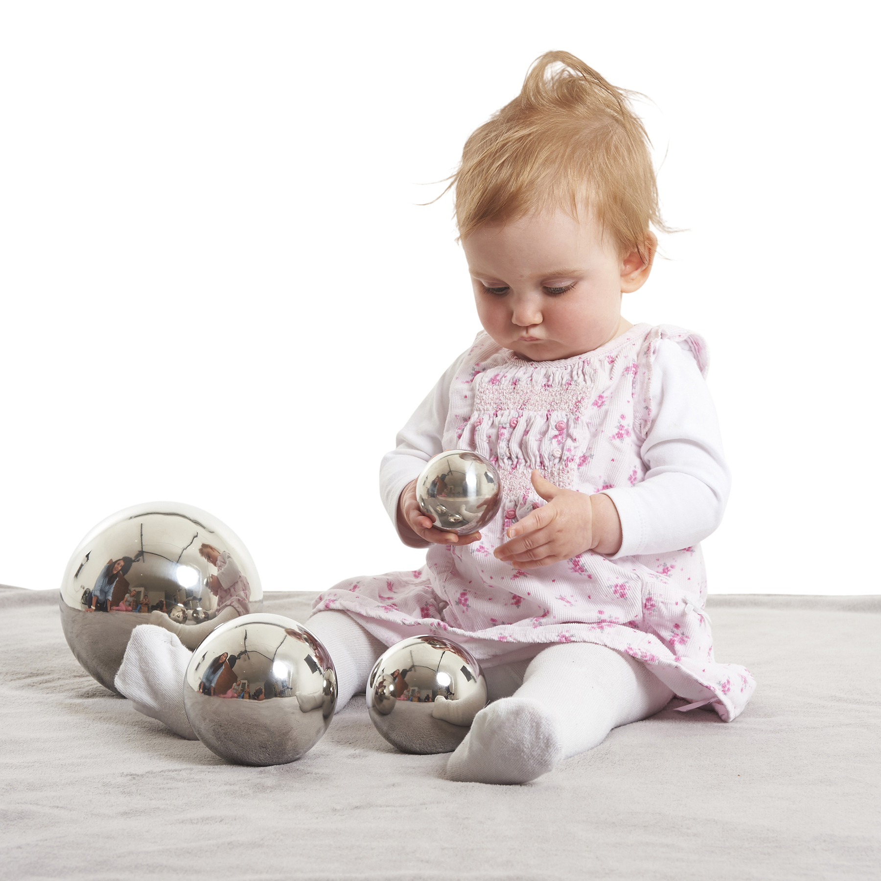 TickiT Sensory Reflective Balls - Silver - Set of 4 image number null