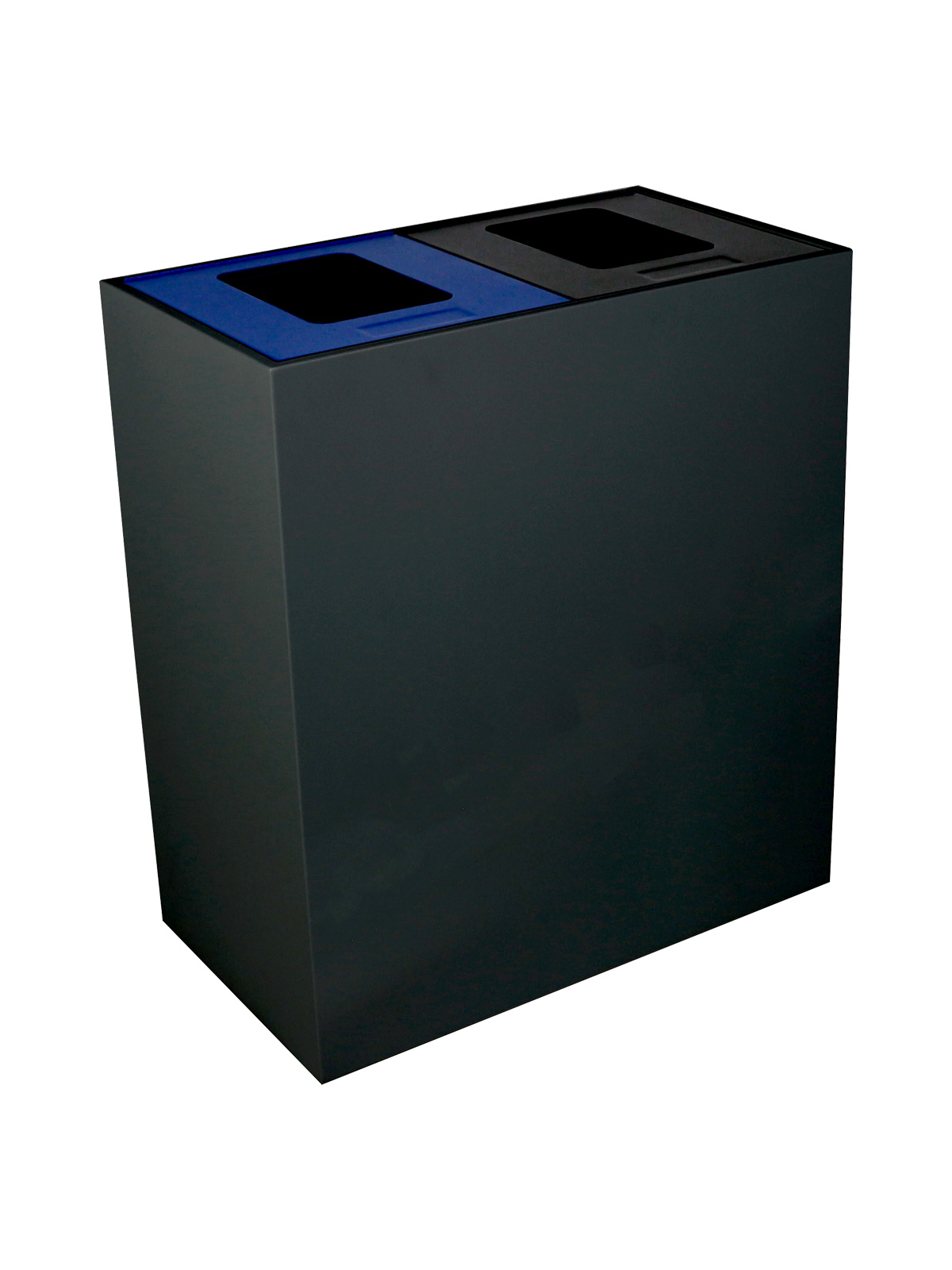 Busch Systems Mezzo Double waste and recycling bin with hinged lid in black