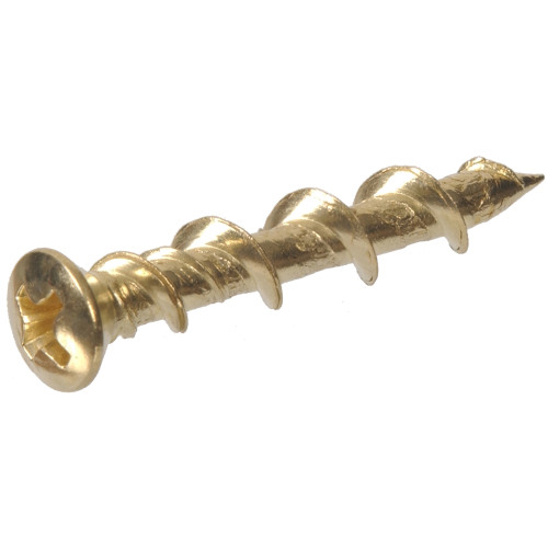 WALLDOG Screw & Anchor In One! Brass Plated Pan Head Phillips 3/16