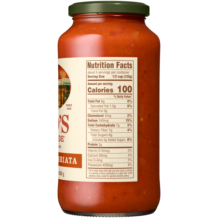 Vodka Arrabbiata Sauce, 24 oz - Right Image