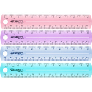 6" Plastic Ruler, Assorted Colors (No Color Choice)