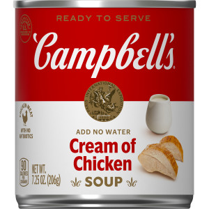 Campbell’s Ready to Serve Cream of Chicken Soup, 7.25 Ounce Cans, 24-Pack