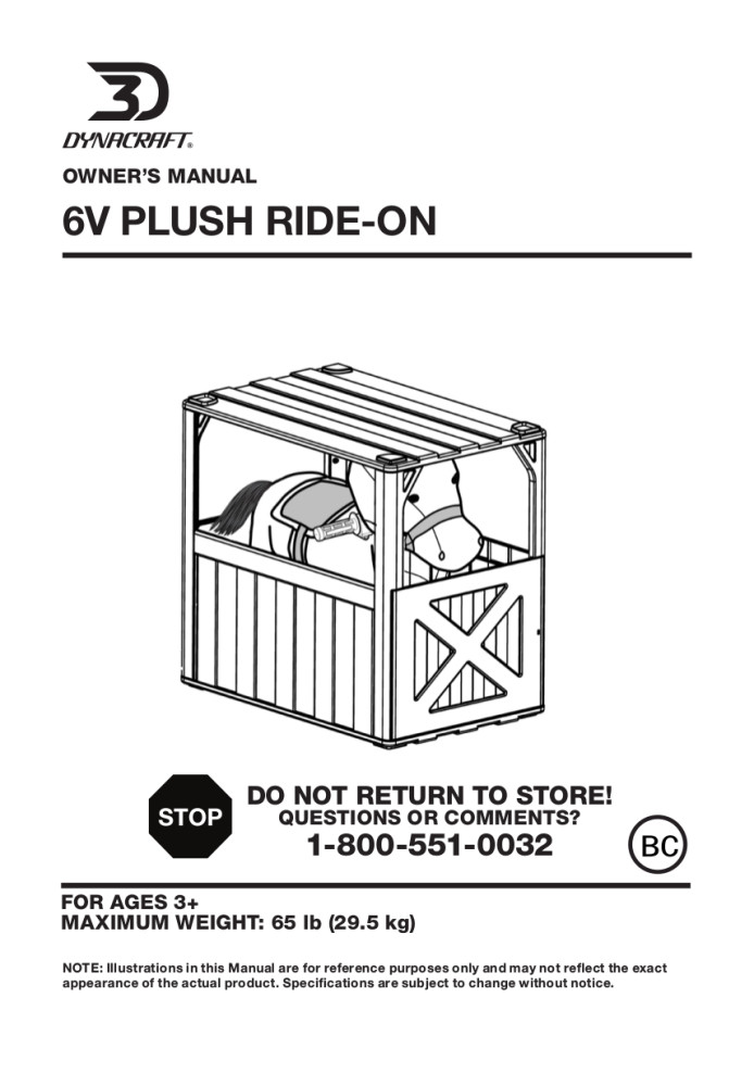 6 volt plush pony ride on