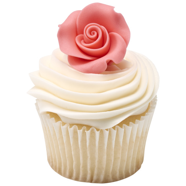 Pink 1.5" Rose - Red 3 Free SugarSoft® Premium Edible Decorations