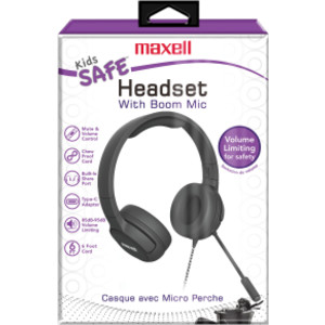 Kids Safe Listening Overear Headset with Boom Mic