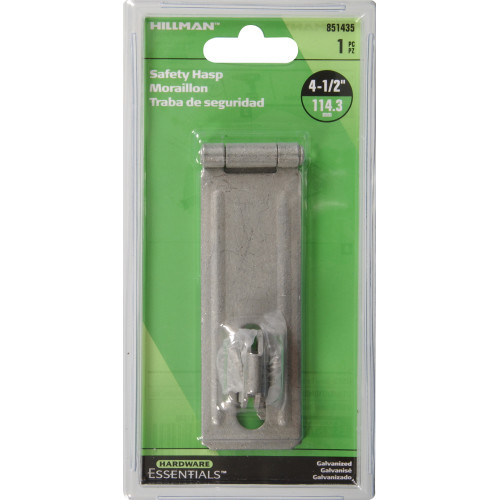 Hardware Essentials Fixed Staple Safety Hasp Galvanized (41/2")